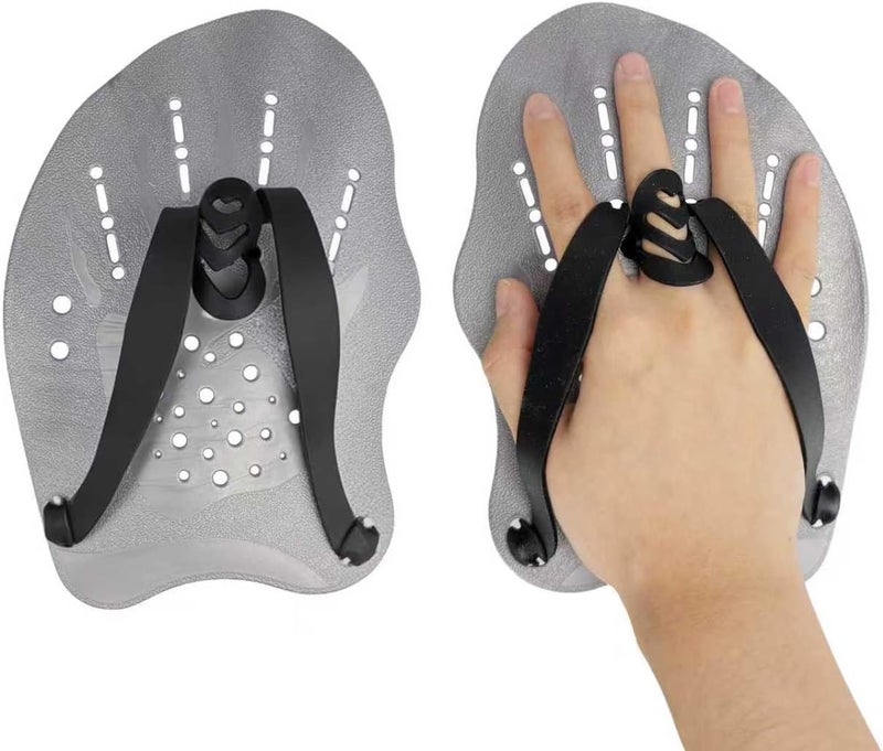 MCSDFN 2 Pcs Swim Hand Paddles, Swim Paddles with Adjustable Straps for Lap Swimming Training Hand Paddles for Novice and Professional Use - Image 1